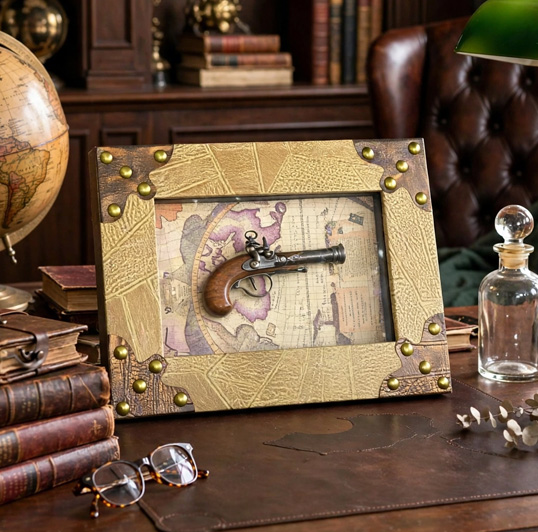 Antique Pistol Shadow Frame